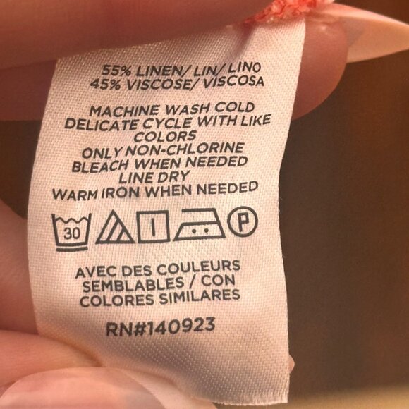 Loft Red Floral Linen/Viscose Midi/Maxi Dress Womens 6P Beachy Flowy - Picture 6 of 12